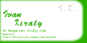 ivan kiraly business card